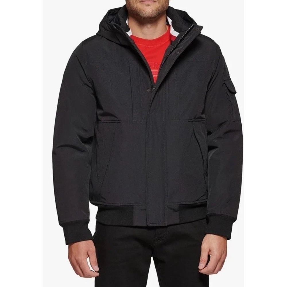 Mens Tommy Hilfiger Quilted Arctic Bomber Puffer Jacket Hooded Sz XXL Clean